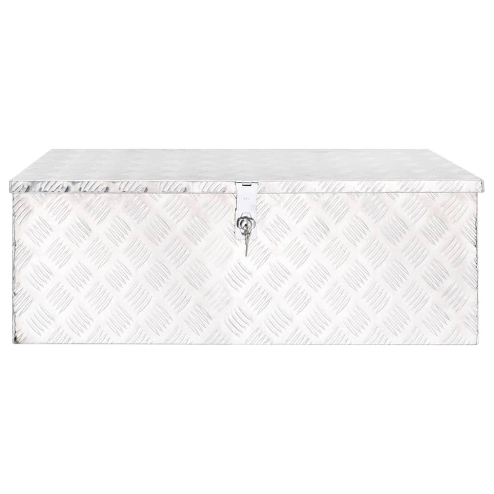 vidaXL Cutie de depozitare, argintiu, 90x47x33,5 cm, aluminiu