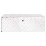 vidaXL Cutie de depozitare, argintiu, 90x47x33,5 cm, aluminiu vidaXL Cutie de depozitare, argintiu, 90x47x33,5 cm, aluminiu