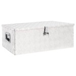 vidaXL Cutie de depozitare, argintiu, 90x47x33,5 cm, aluminiu vidaXL Cutie de depozitare, argintiu, 90x47x33,5 cm, aluminiu