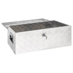 vidaXL Cutie de depozitare, argintiu, 90x47x33,5 cm, aluminiu vidaXL Cutie de depozitare, argintiu, 90x47x33,5 cm, aluminiu