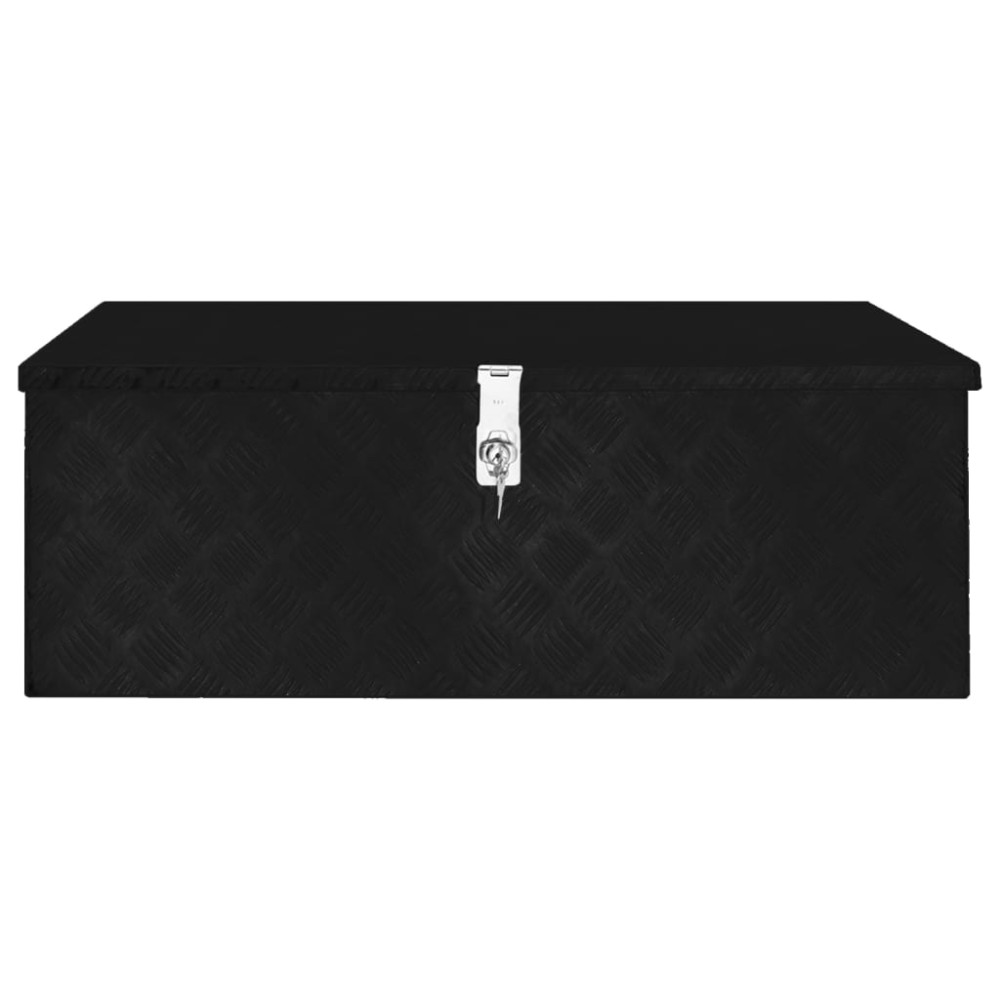 vidaXL Cutie de depozitare, negru, 90x47x33,5 cm, aluminiu