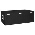 vidaXL Cutie de depozitare, negru, 90x47x33,5 cm, aluminiu vidaXL Cutie de depozitare, negru, 90x47x33,5 cm, aluminiu