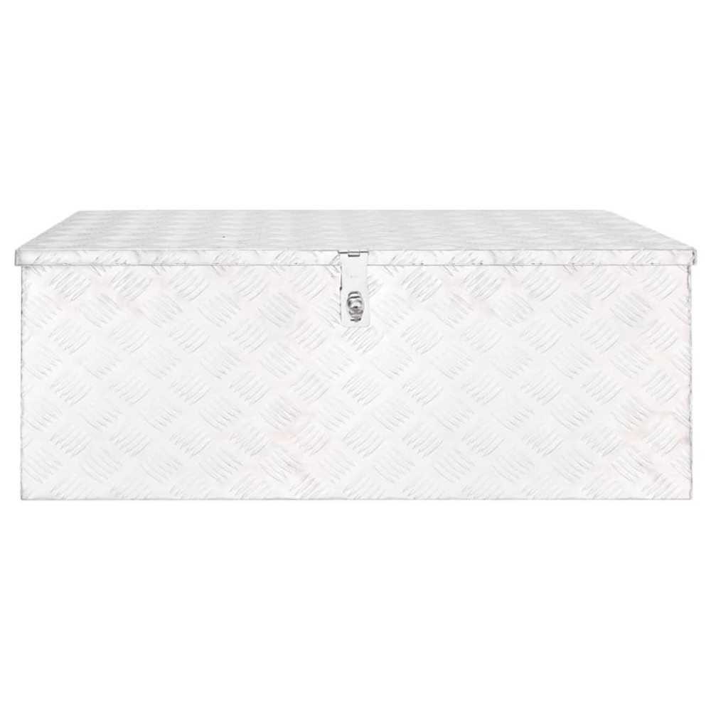 vidaXL Cutie de depozitare, argintiu, 100x55x37 cm, aluminiu
