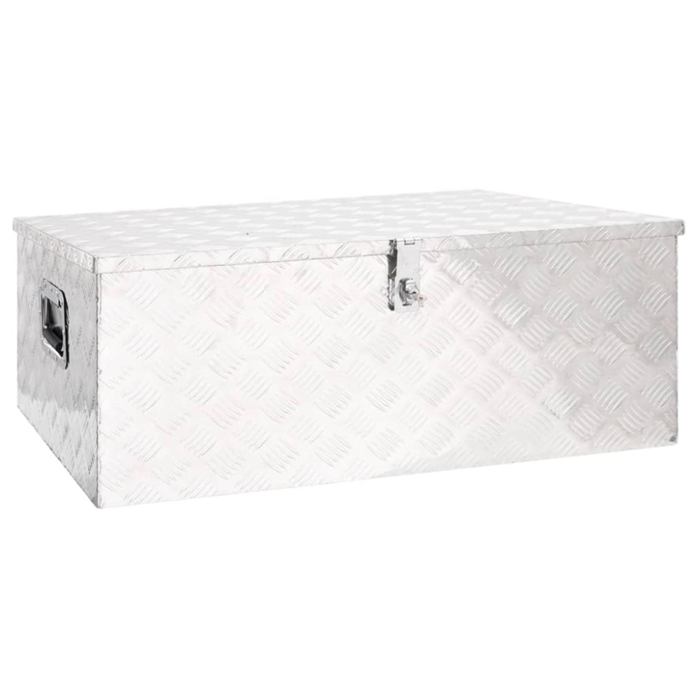 vidaXL Cutie de depozitare, argintiu, 100x55x37 cm, aluminiu