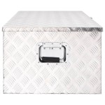 vidaXL Cutie de depozitare, argintiu, 100x55x37 cm, aluminiu vidaXL Cutie de depozitare, argintiu, 100x55x37 cm, aluminiu