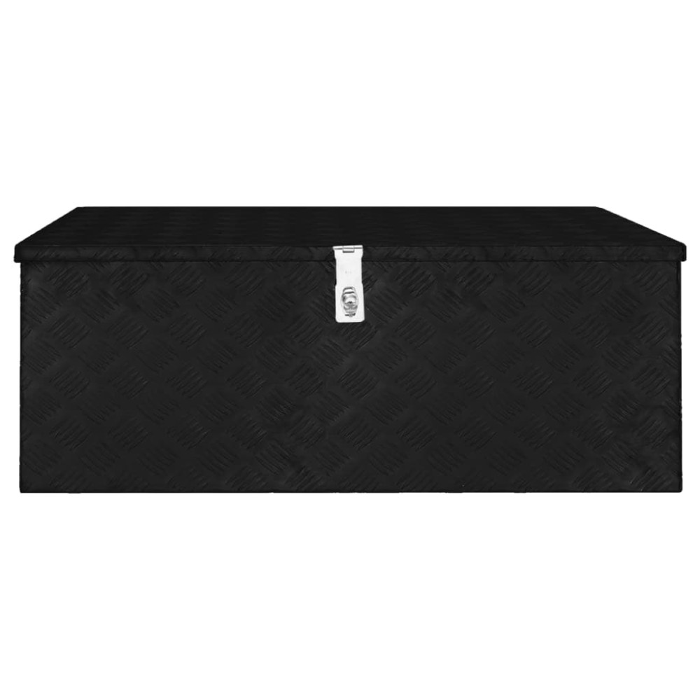 vidaXL Cutie de depozitare, negru, 100x55x37 cm, aluminiu
