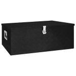vidaXL Cutie de depozitare, negru, 100x55x37 cm, aluminiu vidaXL Cutie de depozitare, negru, 100x55x37 cm, aluminiu
