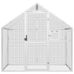vidaXL Volieră de păsări, argintiu, 179x100x185 cm, aluminiu