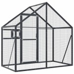 vidaXL Volieră de păsări, antracit, 179x100x185 cm, aluminiu
