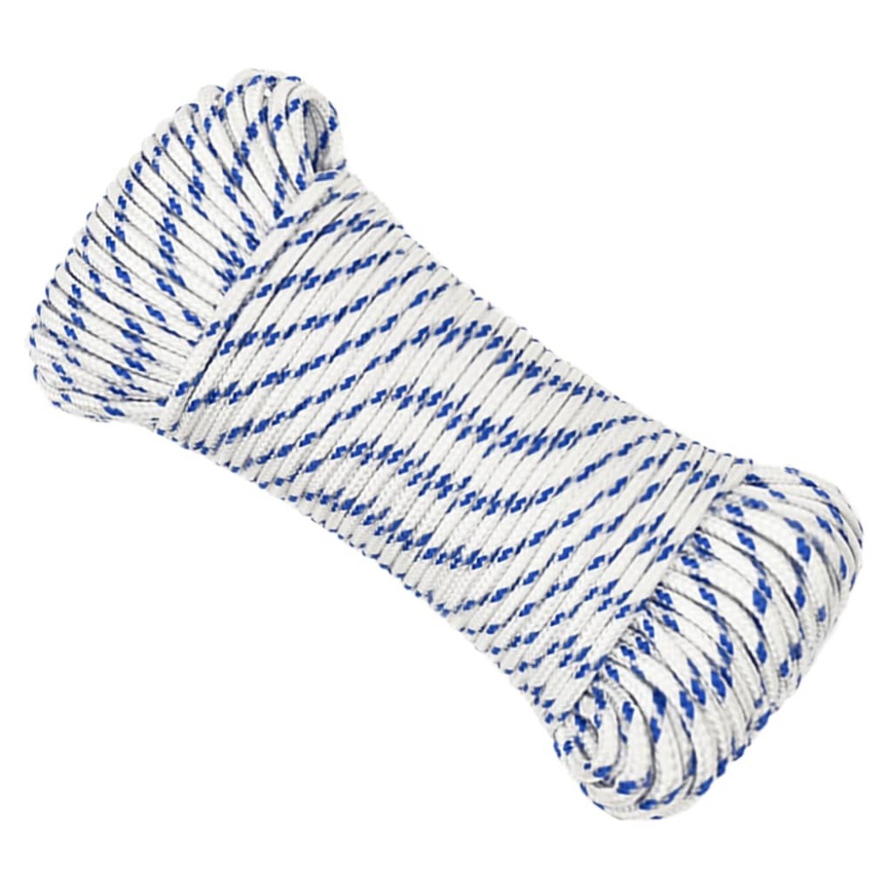 vidaXL Frânghie de barcă, alb, 3 mm, 25 m, polipropilenă