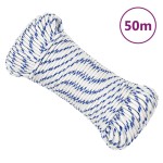 vidaXL Frânghie de barcă, alb, 3 mm, 50 m, polipropilenă vidaXL Frânghie de barcă, alb, 3 mm, 50 m, polipropilenă