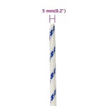 vidaXL Frânghie de barcă, alb, 5 mm, 25 m, polipropilenă vidaXL Frânghie de barcă, alb, 5 mm, 25 m, polipropilenă