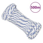 vidaXL Frânghie de barcă, alb, 5 mm, 500 m, polipropilenă vidaXL Frânghie de barcă, alb, 5 mm, 500 m, polipropilenă