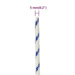vidaXL Frânghie de barcă, alb, 5 mm, 500 m, polipropilenă vidaXL Frânghie de barcă, alb, 5 mm, 500 m, polipropilenă