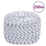 vidaXL Frânghie de barcă, alb, 6 mm, 250 m, polipropilenă vidaXL Frânghie de barcă, alb, 6 mm, 250 m, polipropilenă