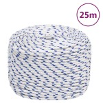 vidaXL Frânghie de barcă, alb, 8 mm, 25 m, polipropilenă vidaXL Frânghie de barcă, alb, 8 mm, 25 m, polipropilenă