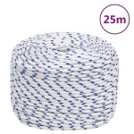 vidaXL Frânghie de barcă, alb, 10 mm, 25 m, polipropilenă vidaXL Frânghie de barcă, alb, 10 mm, 25 m, polipropilenă