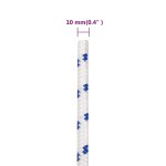 vidaXL Frânghie de barcă, alb, 10 mm, 25 m, polipropilenă vidaXL Frânghie de barcă, alb, 10 mm, 25 m, polipropilenă