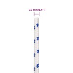 vidaXL Frânghie de barcă, alb, 10 mm, 100 m, polipropilenă vidaXL Frânghie de barcă, alb, 10 mm, 100 m, polipropilenă