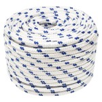 vidaXL Frânghie de barcă, alb, 12 mm, 100 m, polipropilenă vidaXL Frânghie de barcă, alb, 12 mm, 100 m, polipropilenă