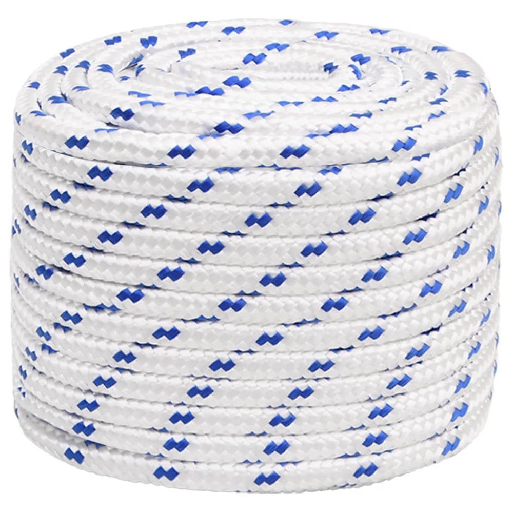 vidaXL Frânghie de barcă, alb, 16 mm, 100 m, polipropilenă