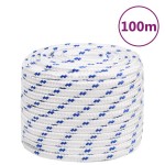 vidaXL Frânghie de barcă, alb, 16 mm, 100 m, polipropilenă vidaXL Frânghie de barcă, alb, 16 mm, 100 m, polipropilenă