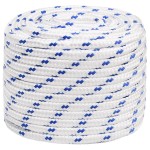 vidaXL Frânghie de barcă, alb, 18 mm, 25 m, polipropilenă vidaXL Frânghie de barcă, alb, 18 mm, 25 m, polipropilenă