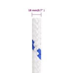 vidaXL Frânghie de barcă, alb, 18 mm, 25 m, polipropilenă vidaXL Frânghie de barcă, alb, 18 mm, 25 m, polipropilenă