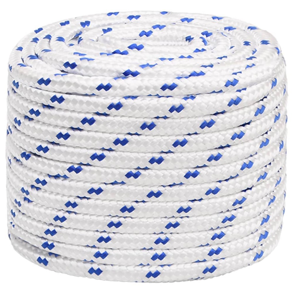 vidaXL Frânghie de barcă, alb, 18 mm, 100 m, polipropilenă
