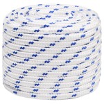 vidaXL Frânghie de barcă, alb, 18 mm, 100 m, polipropilenă vidaXL Frânghie de barcă, alb, 18 mm, 100 m, polipropilenă