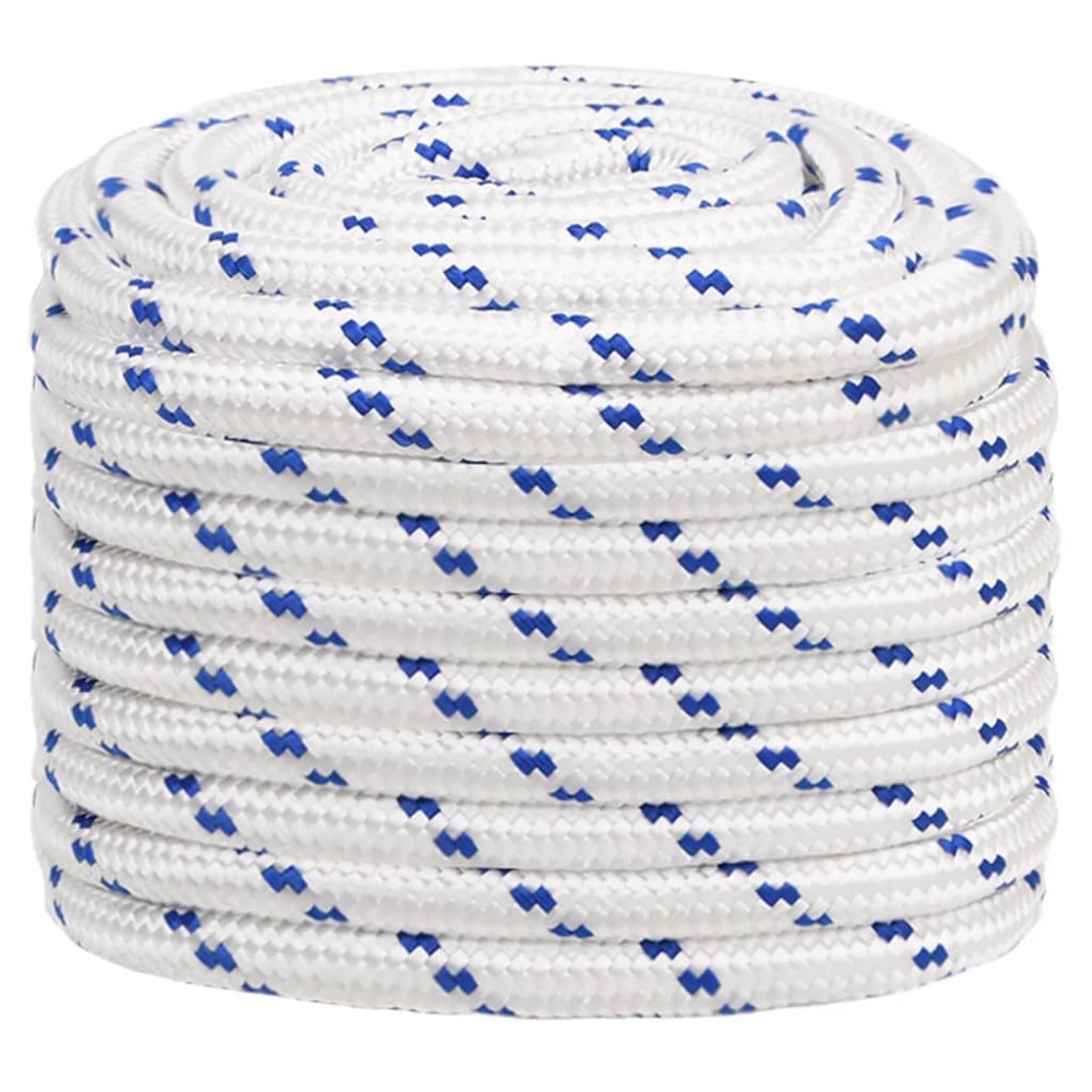 vidaXL Frânghie de barcă, alb, 20 mm, 50 m, polipropilenă