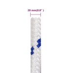 vidaXL Frânghie de barcă, alb, 20 mm, 100 m, polipropilenă vidaXL Frânghie de barcă, alb, 20 mm, 100 m, polipropilenă