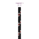 vidaXL Frânghie de barcă, negru, 2 mm, 25 m, polipropilenă