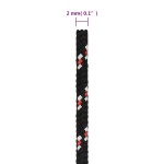 vidaXL Frânghie de barcă, negru, 2 mm, 50 m, polipropilenă vidaXL Frânghie de barcă, negru, 2 mm, 50 m, polipropilenă