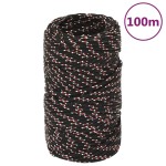 vidaXL Frânghie de barcă, negru, 2 mm, 100 m, polipropilenă vidaXL Frânghie de barcă, negru, 2 mm, 100 m, polipropilenă