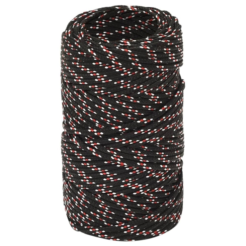 vidaXL Frânghie de barcă, negru, 2 mm, 250 m, polipropilenă