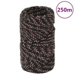 vidaXL Frânghie de barcă, negru, 2 mm, 250 m, polipropilenă vidaXL Frânghie de barcă, negru, 2 mm, 250 m, polipropilenă