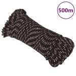 vidaXL Frânghie de barcă, negru, 3 mm, 500 m, polipropilenă vidaXL Frânghie de barcă, negru, 3 mm, 500 m, polipropilenă