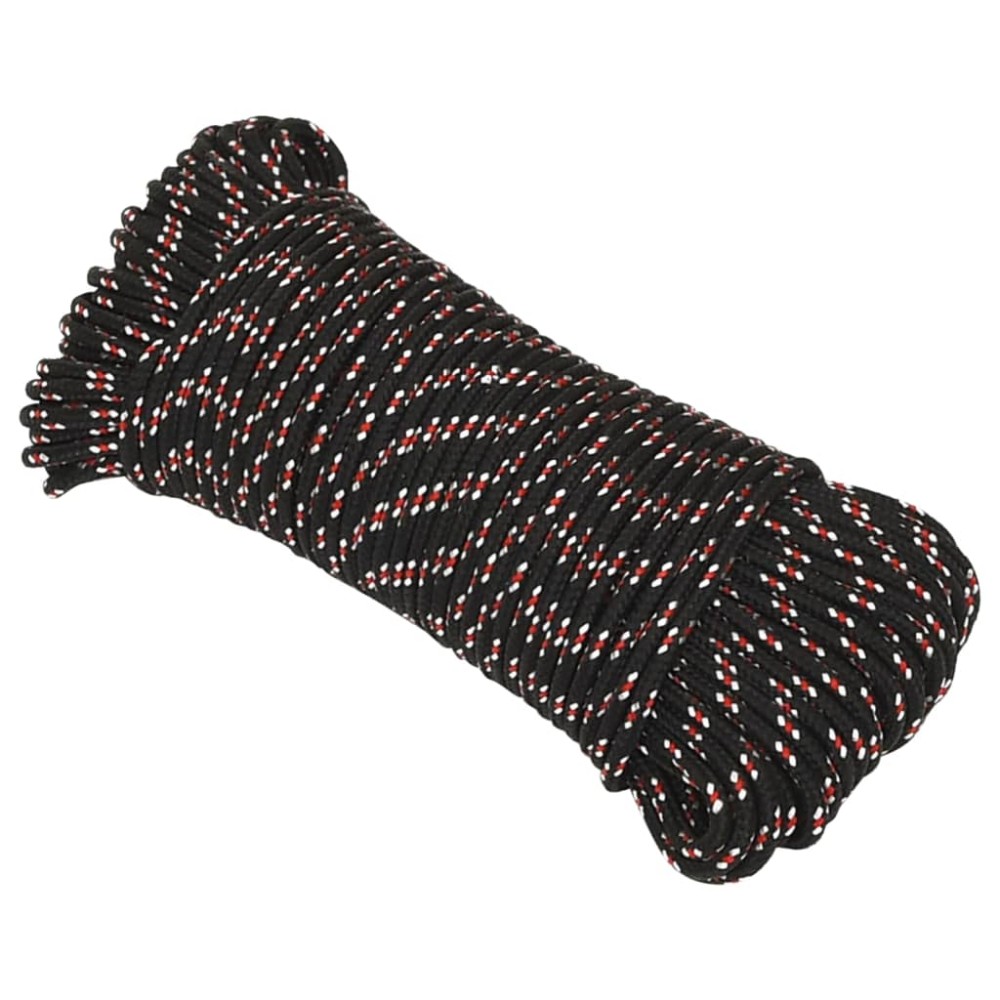 vidaXL Frânghie de barcă, negru, 4 mm, 25 m, polipropilenă