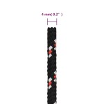 vidaXL Frânghie de barcă, negru, 4 mm, 50 m, polipropilenă vidaXL Frânghie de barcă, negru, 4 mm, 50 m, polipropilenă
