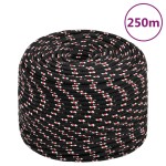 vidaXL Frânghie de barcă, negru, 6 mm, 250 m, polipropilenă vidaXL Frânghie de barcă, negru, 6 mm, 250 m, polipropilenă