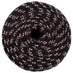 vidaXL Frânghie de barcă, negru, 8 mm, 50 m, polipropilenă vidaXL Frânghie de barcă, negru, 8 mm, 50 m, polipropilenă
