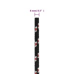 vidaXL Frânghie de barcă, negru, 8 mm, 50 m, polipropilenă vidaXL Frânghie de barcă, negru, 8 mm, 50 m, polipropilenă