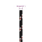 vidaXL Frânghie de barcă, negru, 10 mm, 25 m, polipropilenă