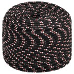 vidaXL Frânghie de barcă, negru, 10 mm, 500 m, polipropilenă vidaXL Frânghie de barcă, negru, 10 mm, 500 m, polipropilenă