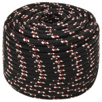vidaXL Frânghie de barcă, negru, 12 mm, 100 m, polipropilenă vidaXL Frânghie de barcă, negru, 12 mm, 100 m, polipropilenă