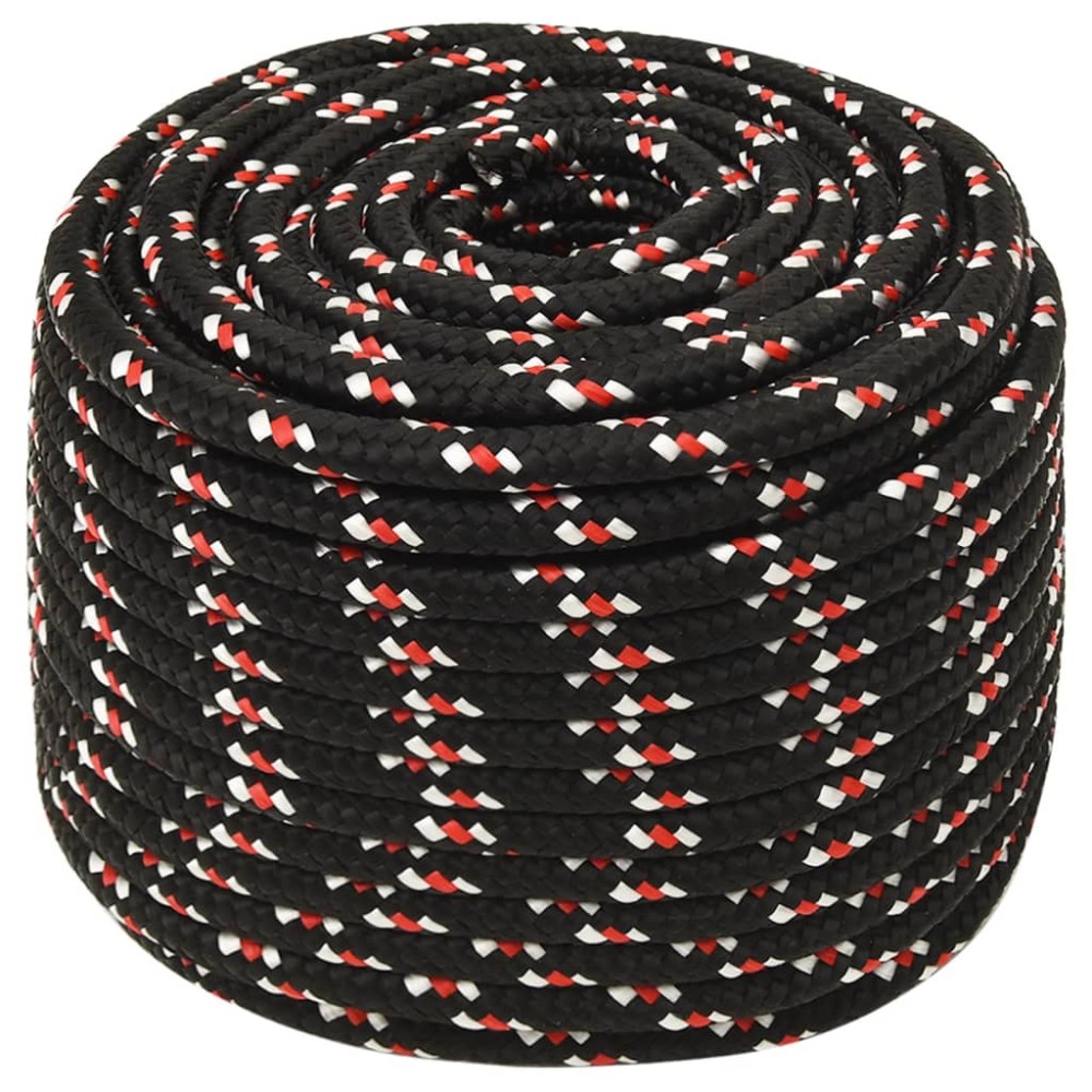 vidaXL Frânghie de barcă, negru, 14 mm, 100 m, polipropilenă