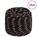 vidaXL Frânghie de barcă, negru, 16 mm, 25 m, polipropilenă vidaXL Frânghie de barcă, negru, 16 mm, 25 m, polipropilenă