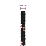 vidaXL Frânghie de barcă, negru, 16 mm, 25 m, polipropilenă vidaXL Frânghie de barcă, negru, 16 mm, 25 m, polipropilenă
