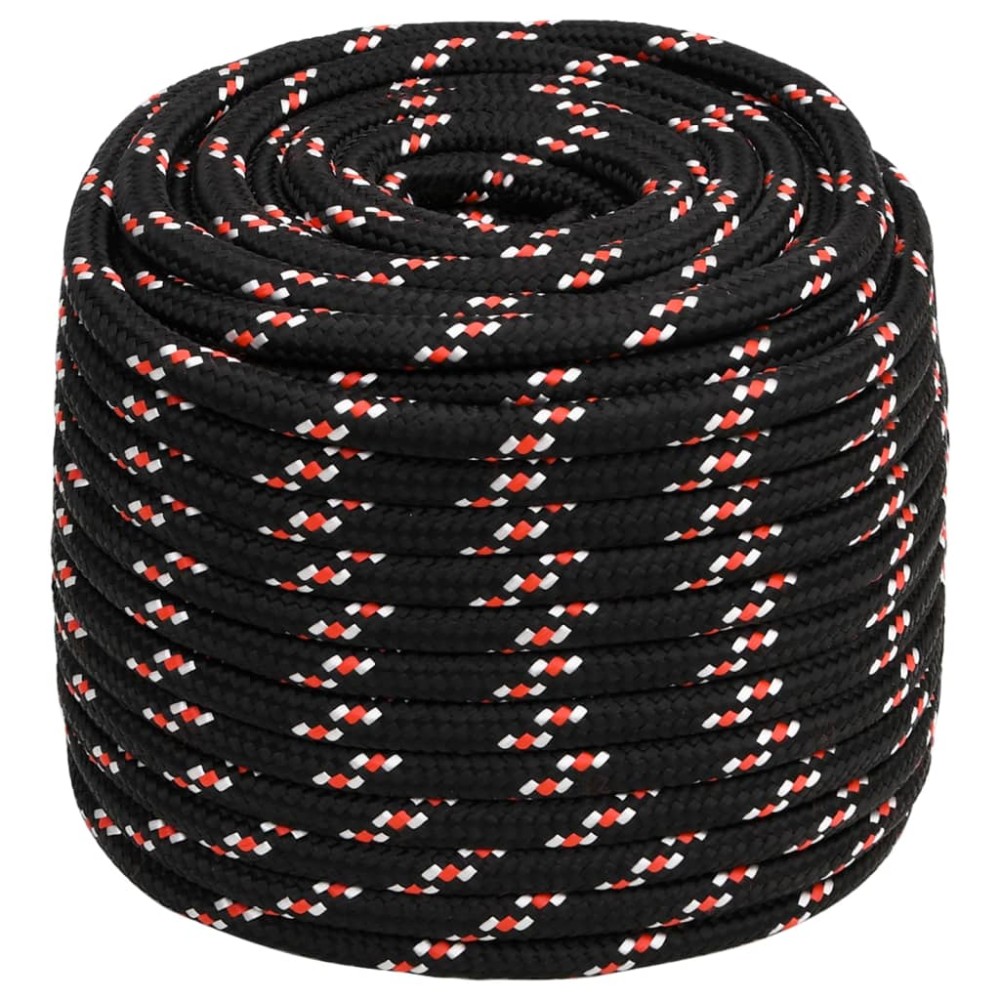 vidaXL Frânghie de barcă, negru, 16 mm, 100 m, polipropilenă